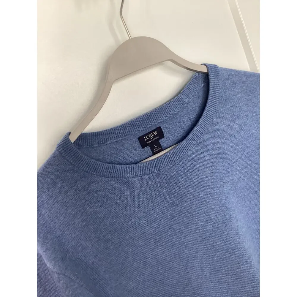 J.‎ Crew Men's Blue Cotton Knit Lightweight Crewneck Sweater large